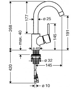 Mitigeur de lavabo Talis S chromé - bec orientable saillie 145 mm