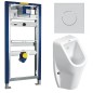 Pack complet Bâti support urinoir geberit et Urinoir Duravit No. 1, sans rebord, entrée par l'arrière