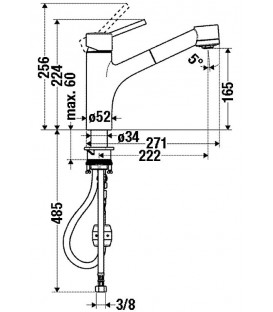 Mitigeur d´évier Talis-S avec douchette extractible, saillie 222mm