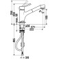 Mitigeur d´évier Talis-S avec douchette extractible, saillie 222mm