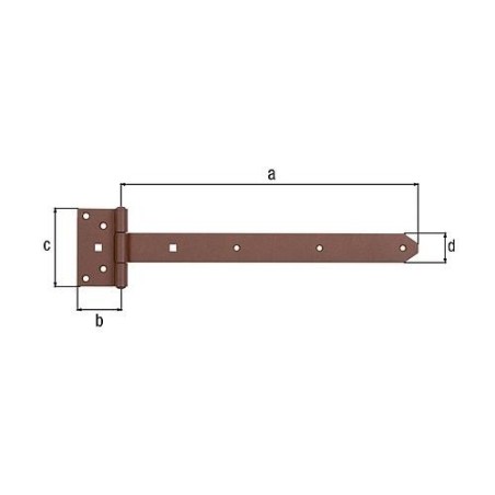 Penture anglaise DURAVIS® 391/59 x 103 mm, matériau : Acier, bleu zingué, surface : brun rouille