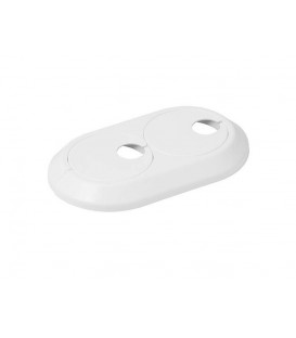 Rosace double excentrique 16mm plastique blanc, ajustable