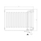 Radiateur profilé PLATTELLA V6 L raccordement standard 6-raccords, Type 21/600/800, couleur blanc RAL 9016