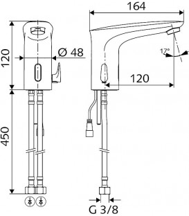 SCHELL Robinet de lavabo électronique MODUS HD-M, fonctionnement piles, chrome