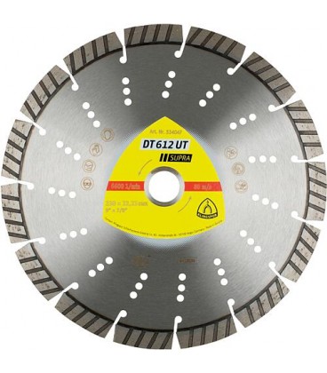 Disques à tronçonner diamantés Klingspor DT 612 UT, 115 x 2,4 x 22,23 mm, 8 segments