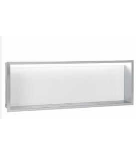 Niche mural avec éclairage LED lxhxp: 925x325x150 mm paroi arrière verre blanc