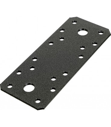 Raccord plat DURAVIS® 133 x 55 x 2,5 mm, matériau : Acier, galvanisé sendzimir, surface : noir-diamant