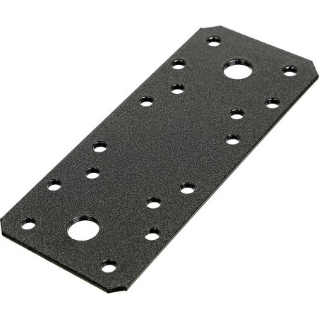 Raccord plat DURAVIS® 133 x 55 x 2,5 mm, matériau : Acier, galvanisé sendzimir, surface : noir-diamant