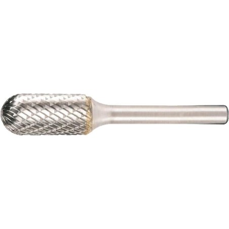 Fraise-carbure KLINGSPOR zylindrique tête sphérique denture croisée,Ø 9,6mm, L:63mm