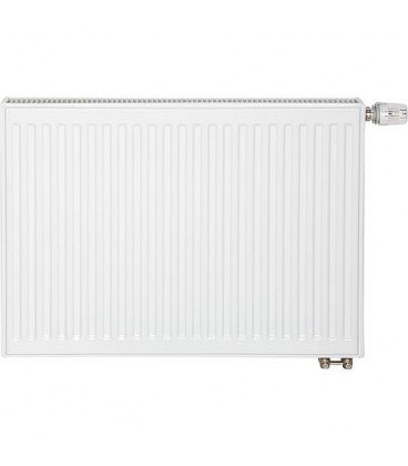 Radiateur profilé PLATTELLA V6 L raccordement standard 6-raccords, Type 21/400/1000, couleur blanc RAL 9016