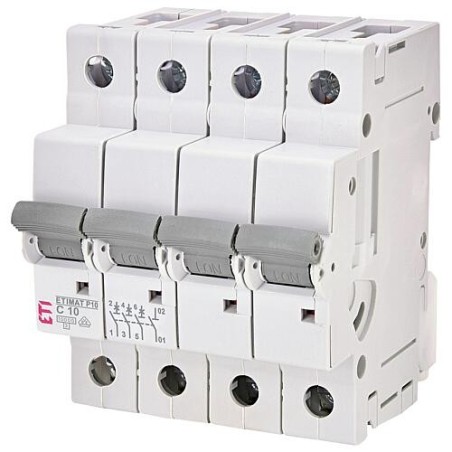 ETI Disjoncteur de protection de circuit ETIMAT P10 3-pôles + N, 10kA, C10, REG