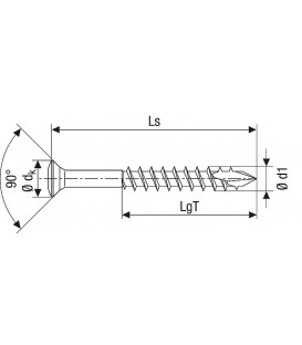 Vis à tête bombée inox A2 filetage partiel T-Star Plus ø 4,0x60 mm, UE 100 pieces