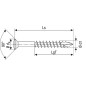 Vis à tête bombée inox A2 filetage partiel T-Star Plus ø 4,0x60 mm, UE 100 pieces