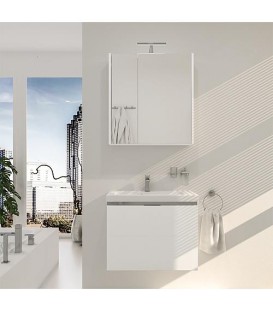 Ensemble de meubles de salle de bains EOLA blanc mat largeur 700mm 2 tiroirs N° de commande : 93 230 92
