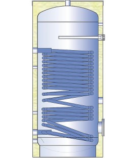 Ballon pour pompe à chaleur WP1V-1500, émaillé, avec 1 échangeurs de chaleur, capacité 1474 l