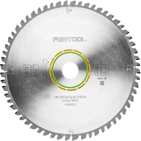 Lame de scie sabre Festool 225 x 2,6 x 30mm, 32 dents, pour materiaux en bois et panneaux de matériaux de construction