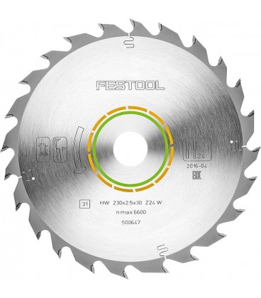 Lame de scie circulaire Festool 230 x 30 x 2,5 mm, 24 dents