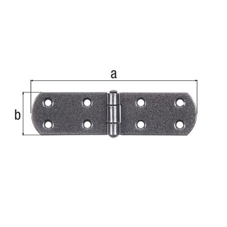 Charnière pour caisses DURAVIS® 135 x 35 x 2 mm, matériau : Acier, bleu zingué, surface : noir-diamant