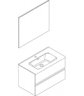 Kit meuble salle de bain Kora 2 tiroirs Nabucco chêne largeur 805 mm