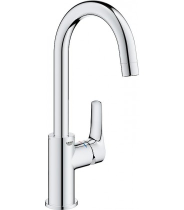 Mitigeur de lavabo Grohe Eurosmart L-Size, déport 140 mm, chromé, avec écoulement Push-Open