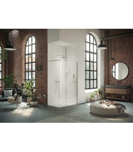 Paroi de douche en verre Walk-In Hüppe Select+ avec kit de profilés muraux, l x H x P : 735-750 x 2000 x 6 mm ETC argenté mat