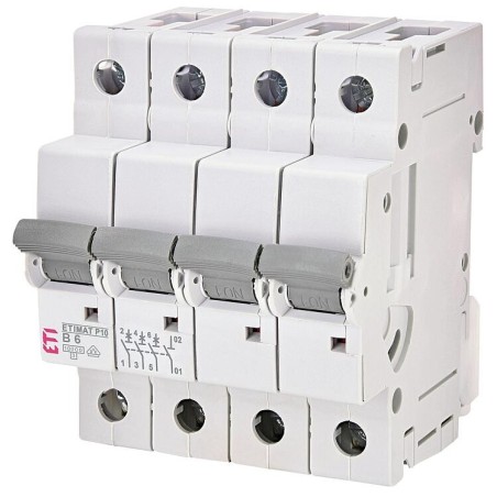 ETI Disjoncteur de protection de circuit ETIMAT P10 3-pôles + N, 10kA, B6, REG