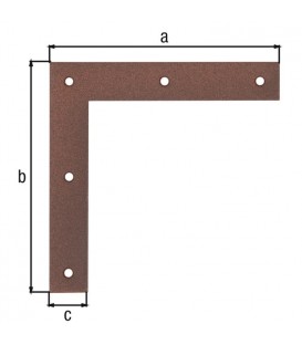 Équerre d´angle DURAVIS® 120 x 120 x 20 mm, matériau : Acier, galvanisé sendzimir, surface : brun rouille