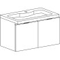 Meuble sous-vasque + vasque en céramique EOLA blanc mat 2 portes 710x580x380mm