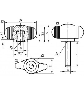 Miniwing avec Filetage mâle M 6 x 15