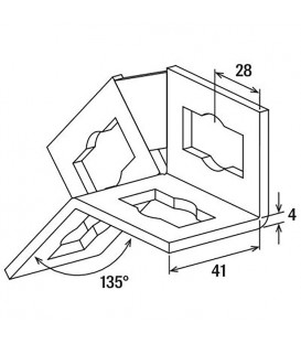 Équerre universelle Fischer PUWS 2x2/135° A4