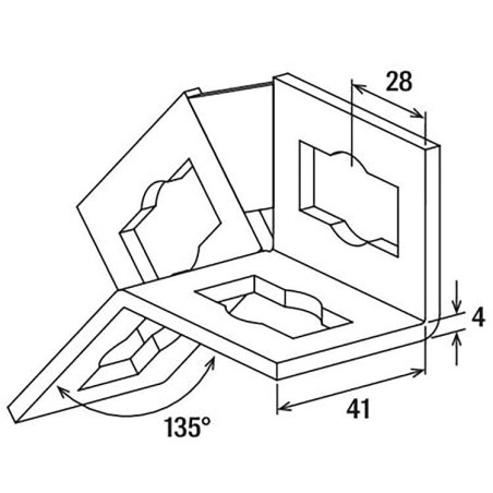 Équerre universelle Fischer PUWS 2x2/135° A4