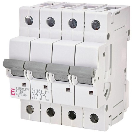 ETI Disjoncteur de protection de circuit ETIMAT P10 3-pôles N, 10kA, C25, REG
