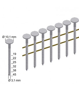 Clous pour carton bitumé type CNZ 3,1 x 22 mm, galvanisés à chaud, cond.  7200 pcs