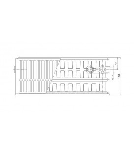 Radiateur plan LINEAR V6 L raccordement standard 6-raccords, Type 33/900/800, couleur blanc RAL 9016