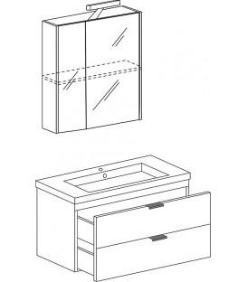 Ensemble de meubles de salle de bains EPIL série MBF anthracite mat 2 tiroirs largeur 710mm