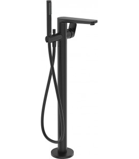 Kit de mitigeur bain/douche Ideal Standard Tonic II, au sol avec douchette bâton, saillie 220 mm, noir mat