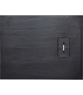 Receveur de douche Lendou 1400 x 35 x 900 mm avec structure en bois fonte minérale noir mat, écoul. 90 mm