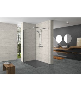 Paroi de douche en verre Walk-In Hüppe modulaire avec kit de profilés muraux, l x H x P : 785-800 x 2000 x 6 mm ETC argenté mat