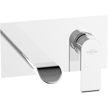 Mitigeur lavabo mural Malvinas avec robinet à cliquet chrome