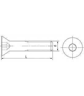 Vis à métaux tête fraisée 6 pans, inox A2