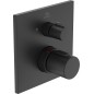 Mitigeur thermostatique bain/douche encastré Ideal Standard Ceratherm C100, noir mat, carré DVGW