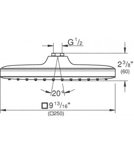 Pomme de douche Grohe Tempesta 250 x 250 mm, 9,5 l/min, chromée