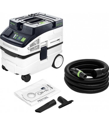 Aspirateur eau et poussière Festool CT 15 E CLEANTEC, avec 1200 W et une cuve de 15 L