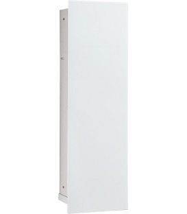 Niche à encastrer pour WC acier brossé Flat 600 1 porte vitrée blanche à droite