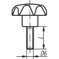 Poignee etoile Nirosta avec douille taraudée M8 forme K