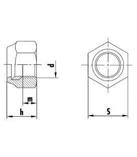 Écrous de sécurité six pans inox A2