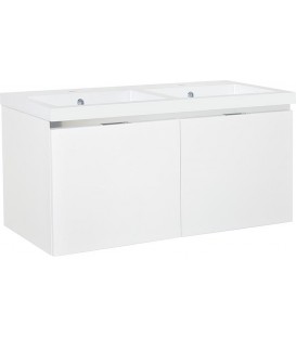 Meuble sous-vasque + vasque en fonte minérale WTU EPIC blanc mat 2 tiroirs 1210x580x510mm