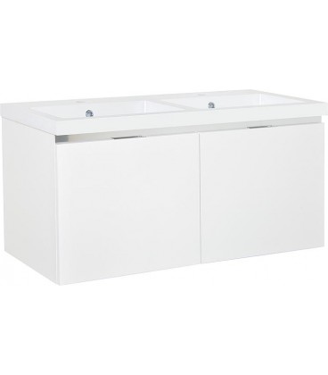 Meuble sous-vasque + vasque en fonte minérale WTU EPIC blanc mat 2 tiroirs 1210x580x510mm