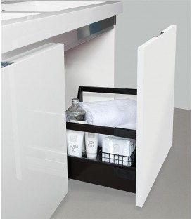 Meuble sous-vasque + vasque en fonte minérale WTU EPIC blanc mat 2 tiroirs 1210x580x510mm