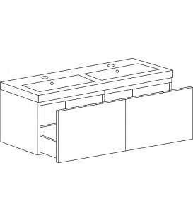 Meuble sous-vasque + vasque en fonte minérale WTU EPIC blanc mat 2 tiroirs 1210x580x510mm